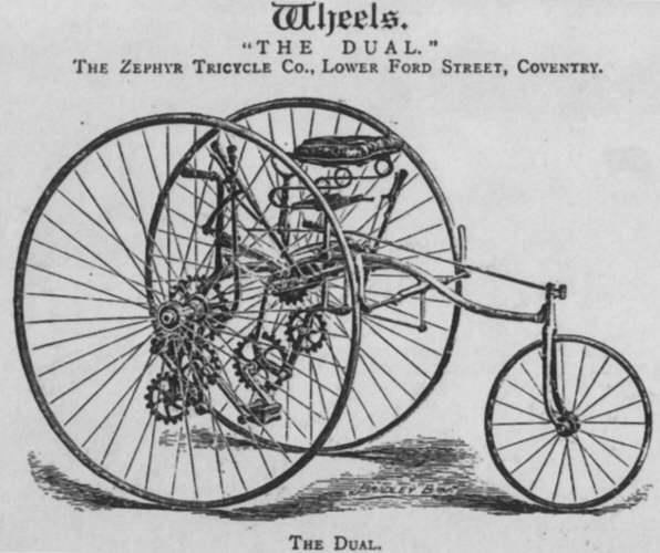 Geared tricycle "The Dual" 1882