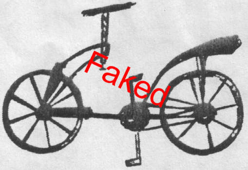 Faked scribble in 1974: chain bicycle